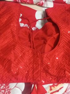 Red Sequin Blouse