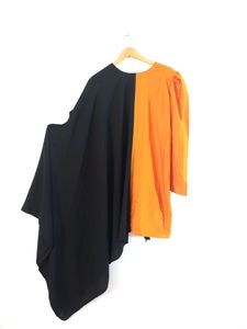 Orange &amp; Black Asymmetrical Dress (Women's)