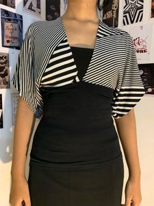 Striped Batwing Sleeve Top