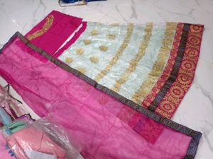 Unsteached lehenga choli
