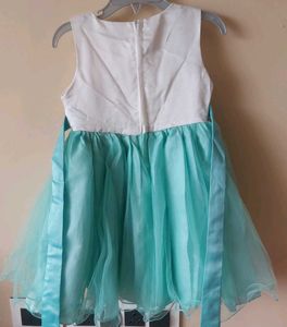 Kids 4-6 years Turquoise &amp; White Party Dress