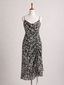 Chic Ruched Print Mini Dress