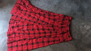 Red &amp; Black Plaid Skirt