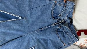 Zara Wide Leg Denim Culottes