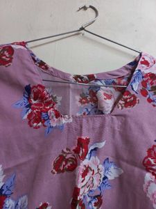 Floral Print Chiffon Kurta