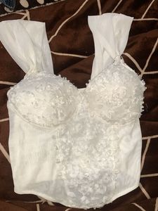 White Lace Corset Top