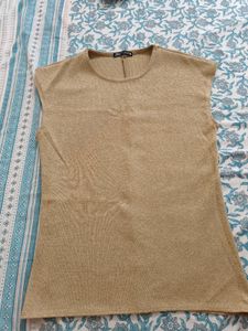 ZARA Sparkly Gold Top