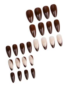 Brown &amp; Nude Almond Press-On Nails