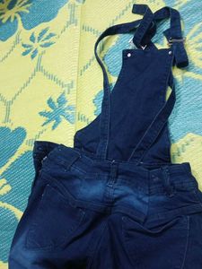 Ripped Denim Dungarees
