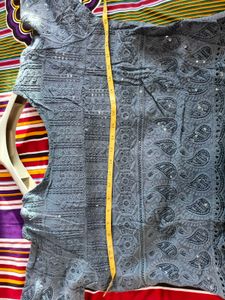 Stylish Grey Chikankari Gawn