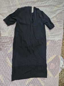 Chic Black Puff Sleeve A-Line Dress