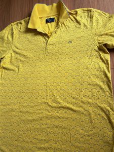 Men's Yellow Geometric Polo Shirt