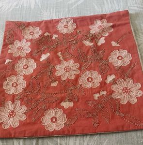 Embroidered Cotton Square Cushion Cover