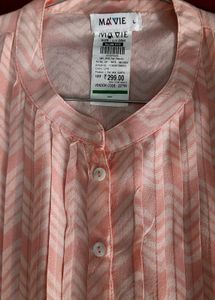 Chic Pink Chevron Print Kurta Tunic
