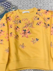 Floral Print Yellow Sweatshirt