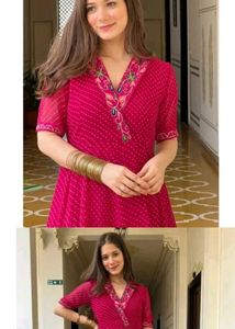 Elegant Pink one piece Embellished Neckline