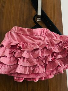 Branded Ruffled Mini Skirt
