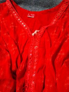 Beautiful Red Ethnic Kurta Set