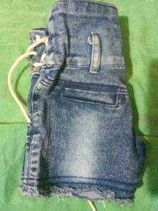 Denim Lace-Up Shorts