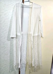 New White Sheer Long Shrug 🤍