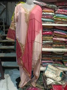 Elegant Pink Embroidered Kurta Set 3pc
