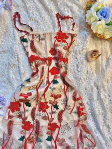 Floral Embroidered Mini Dress