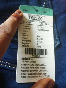 Blue Denim Shorts with Frayed Hem