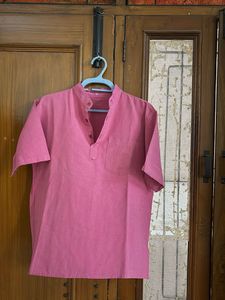 Pink Cotton Kurta