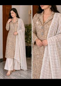 banarsi blazer with plazo and dupatta