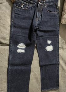 Men's Distressed Dark Wash Jeans