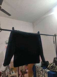Basic Black Button-Down Knit Top