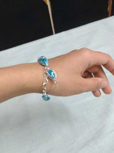 Blue Stone Necklace, Bracelet &amp; Earrings Set
