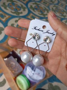 Sparkling Pearl Drop Earrings