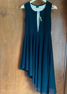 Chic Asymmetrical Black Dress