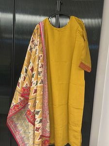 Yellow Kurta with Dupatta Set
