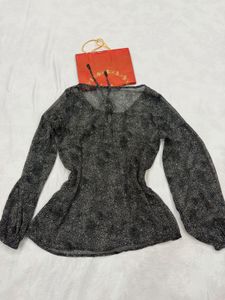 black Sheer mark &amp; spencer Long Sleeve Top