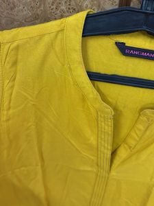 Vibrant Yellow Sleeveless Kurta