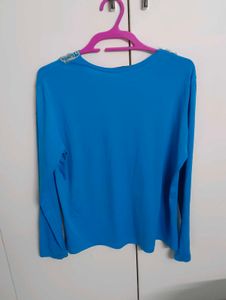 Elegant Blue Embellished Top