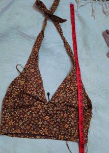 Very Cute Floral Print Helter Top