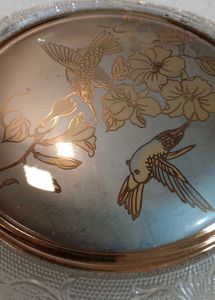 Decorative Glass Plate with Bird Design