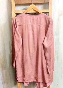 Chic Tan colour Bow Neck Top Size-44