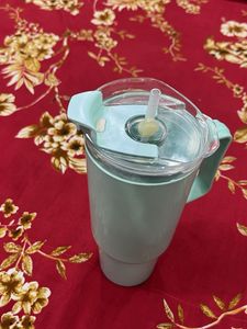 Mint Green Tumbler with Lid and Straw