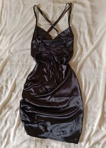 Sexy Cowl Neck Satin Dress
