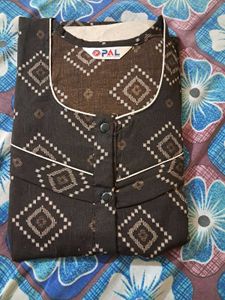 Brown Printed Nighty