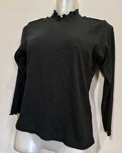 🔥 MEGA SALE 🔥Black Ribbed Mock Neck Top
