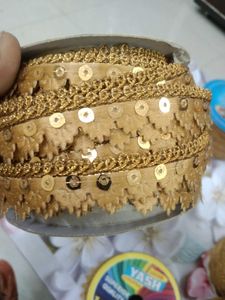Golden Lace with Sequins