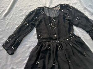 Black Kurta with Mirror Work