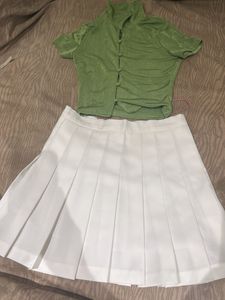 White Pleated Tennis Skirt
