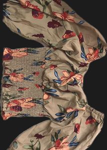 Floral Smocked Crop Top