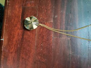 Unused Golden Color Chain With Stone Pendant